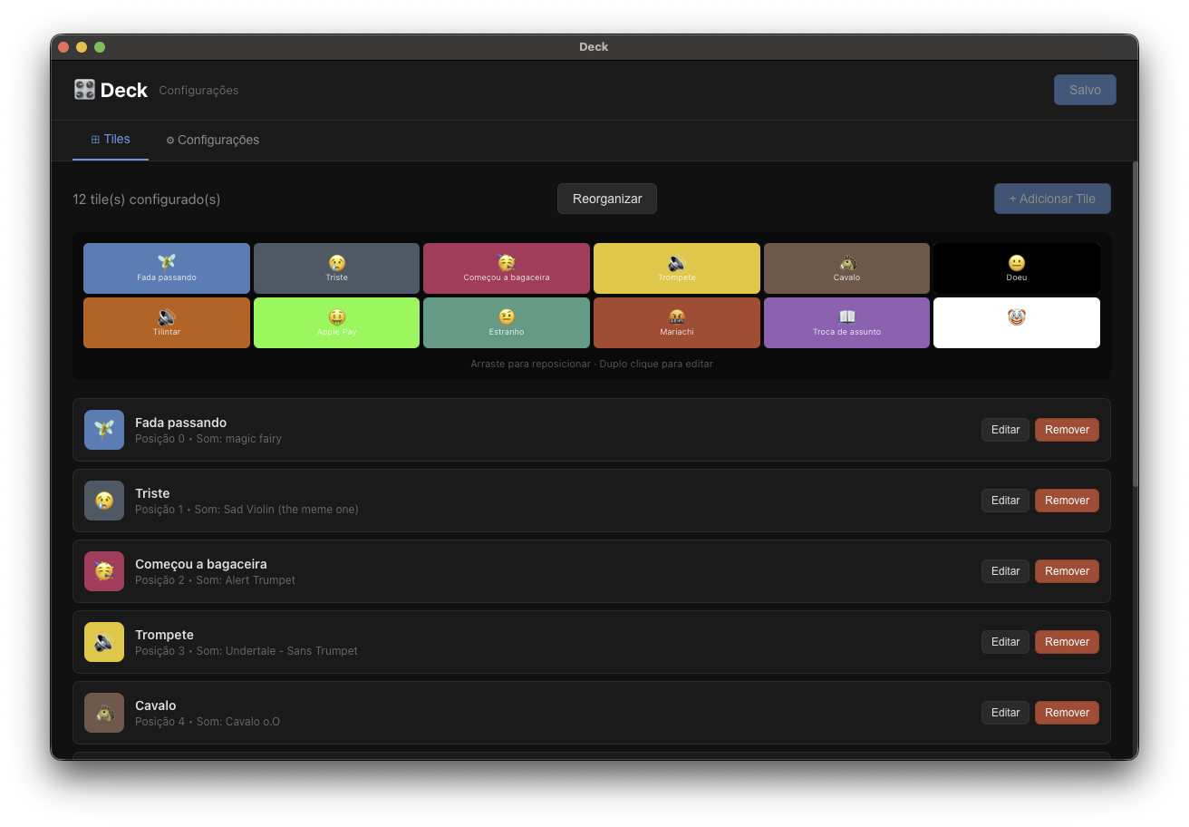 Configuração de Tiles