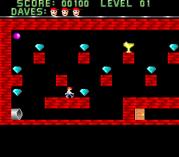 Dave collecting diamonds in level 1