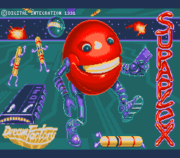 Supaplex title screen with Murphy on the SNES