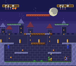 P1 opens a chest on Castle Keep and the power-up icon rises out of it