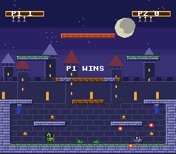 Match point on Castle Keep: P1's arrow takes out P2, P1 WINS