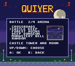 BATTLE 2/4 ARENA with Castle Keep selected and its preview