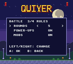 BATTLE 3/4 RULES: ROUNDS 5, POWER-UPS ON, MOBS ON