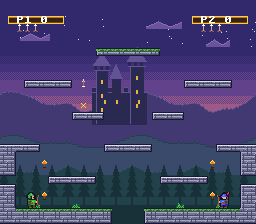 A piercing arrow fired up through a platform on Crossroads