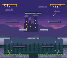 A green ricochet arrow after bouncing off the floor of Crossroads